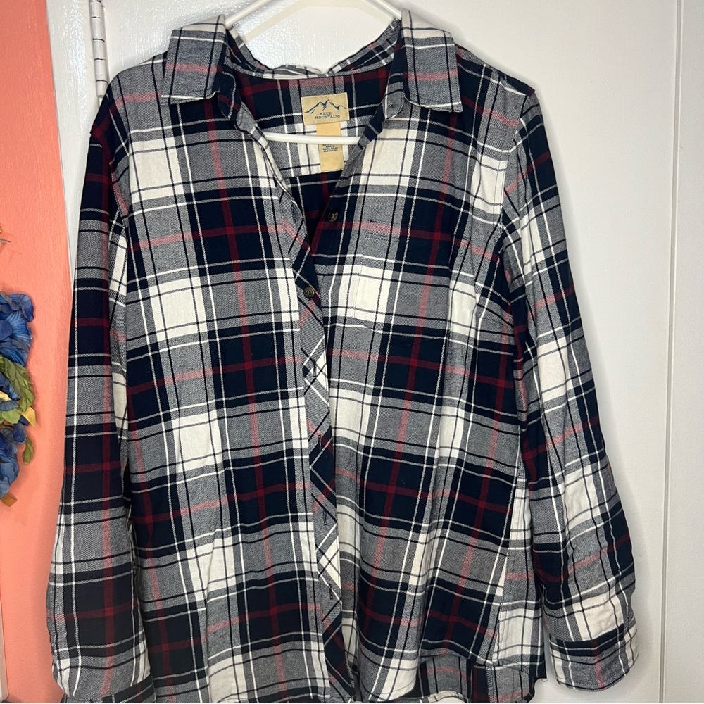Classic Red and Black Plaid Button Down Shirt